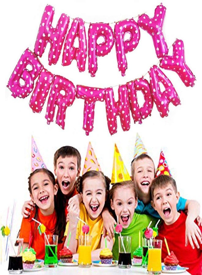 AMFIN ® (16 Inch) Happy Birthday Letter Foil Balloon Birthday Party Supplies/Happy Birthday Balloons for Party Decoration, Pink - Image 2